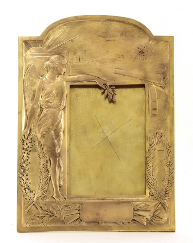 Lot 60 - A gilt bronze easel photograph frame