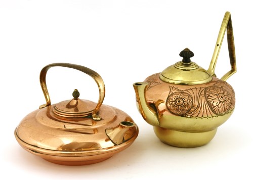 Lot 74 - A brass and copper kettle