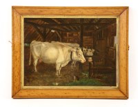 Lot 365 - F...A...Walters
CATTLE AND A CAT IN A STABLE
Signed l.r.