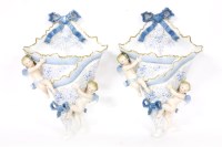Lot 181 - A pair of Continental porcelain wall pockets