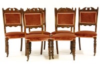 Lot 421 - A set of six late Victorian walnut dining chairs