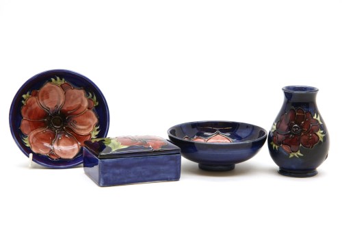 Lot 198 - A small rectangular Moorcroft box and cover