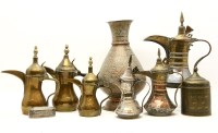 Lot 236 - A collection of 19th Century Eastern brass and copper items