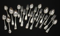 Lot 108 - A collection of Georgian and later silver teaspoons and other flatware