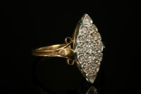 Lot 153 - A 9ct gold brilliant cut diamond set marquise-shaped cluster ring