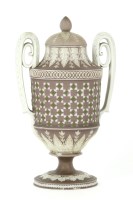Lot 453 - A Wedgwood Jasperware twin handled urn and cover