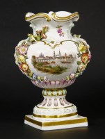 Lot 459 - A 19th century Meissen baluster form vase