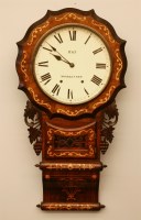 Lot 698 - A 19th Century inlaid rosewood dial clock