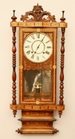 Lot 697 - A Victorian Tunbridgeware wall clock