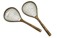 Lot 544 - A pair of 19th century battledore or badminton rackets