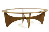 Lot 482 - A G-plan Astro glass topped oval coffee table