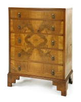Lot 201 - An Art Deco walnut five-drawer chest