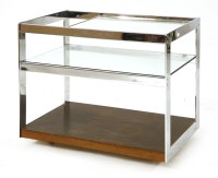 Lot 561 - A Merrow Associates chrome and rosewood drinks trolley