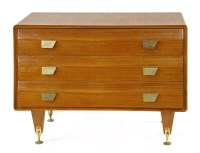 Lot 343 - An Italian sycamore three-drawer chest