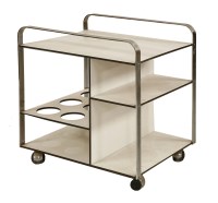 Lot 563 - A chrome and laminated drinks trolley