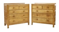 Lot 143 - Two matched Robert 'Mouseman' Thompson oak chests of drawers