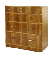 Lot 258 - An Art Deco Heal’s walnut chest of drawers