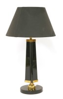 Lot 442 - An Italian glass and brass table lamp