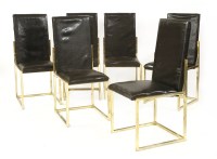 Lot 364 - A set of six faux animal skin dining chairs