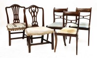 Lot 558 - Three Regency mahogany bar back single chairs