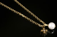 Lot 248 - A Louis Vuitton gold-plated flower charm and simulated pearl pendant necklace