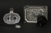 Lot 332 - Three modern boxed Lalique items:  an oval pendant
