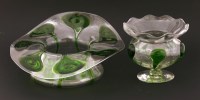 Lot 282 - A Stuart & Son Art Nouveau glass 'Peacock' bowl