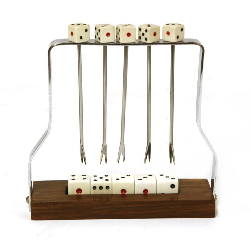 Lot 265 - A pair of five novelty dice cocktail sticks