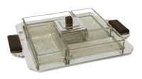 Lot 327 - An Art Deco chrome and glass cocktail dish