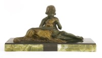 Lot 178 - An Art Deco patinated spelter centrepiece