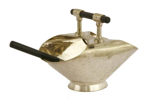 Lot 32 - A silver-plated sugar bucket and shovel
