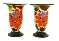 Lot 209 - A pair of trumpet vases