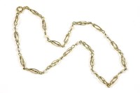 Lot 106 - A Continental oval cage link and cultured pearl chain