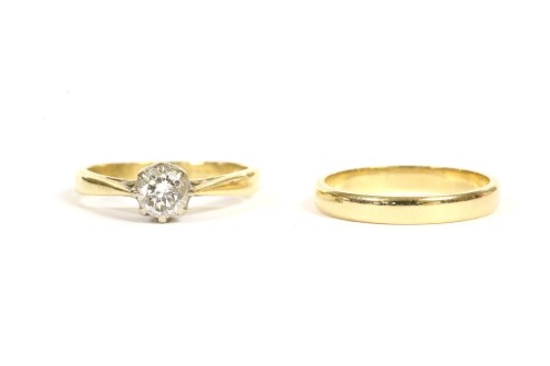 Lot 130 - An 18ct gold single stone ring