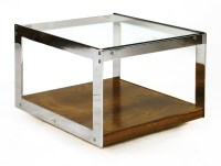 Lot 511 - A Merrow Associates chrome and rosewood coffee table