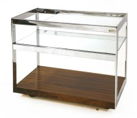 Lot 510 - A Merrow Associates chrome and rosewood drinks trolley