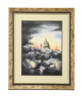 Lot 756 - Anji Davenport 
ST PAUL'S IN THE BLITZ
watercolour
38 x 29cm