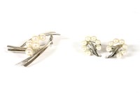 Lot 212 - A pair of 14ct white gold pearl earrings