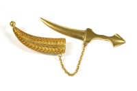 Lot 144 - A gold Persian jambiya dagger brooch