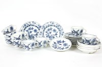 Lot 631 - A collection of Meissen blue and white Onion pattern tea wares