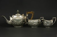 Lot 405 - An Edwardian three piece bachelors tea set