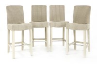 Lot 504 - A set of four 'Neptune' 'Shoreditch' wicker and grey bar stools