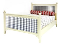 Lot 470 - A 'Neptune' 'Chichester' cream painted and blue gingham upholstered bed