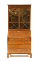Lot 311 - A 19th Century mahogany and boxwood strung bureau bookcase