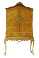 Lot 346 - An Epstein Queen Anne style burr walnut cocktail cabinet