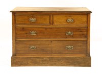 Lot 547 - A late Victorian satin walnut chest of two short above two long drawers