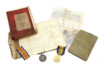 Lot 361 - A group of World War One service medals to 458 PTE awarded to A Jones RIF Brig