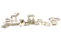 Lot 321 - Silver and silver plate: six silver napkin rings