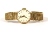 Lot 88 - A ladies 9ct gold Omega mechanical strap watch