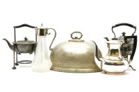 Lot 674 - A 19th century silver plated kettle on stand with burner